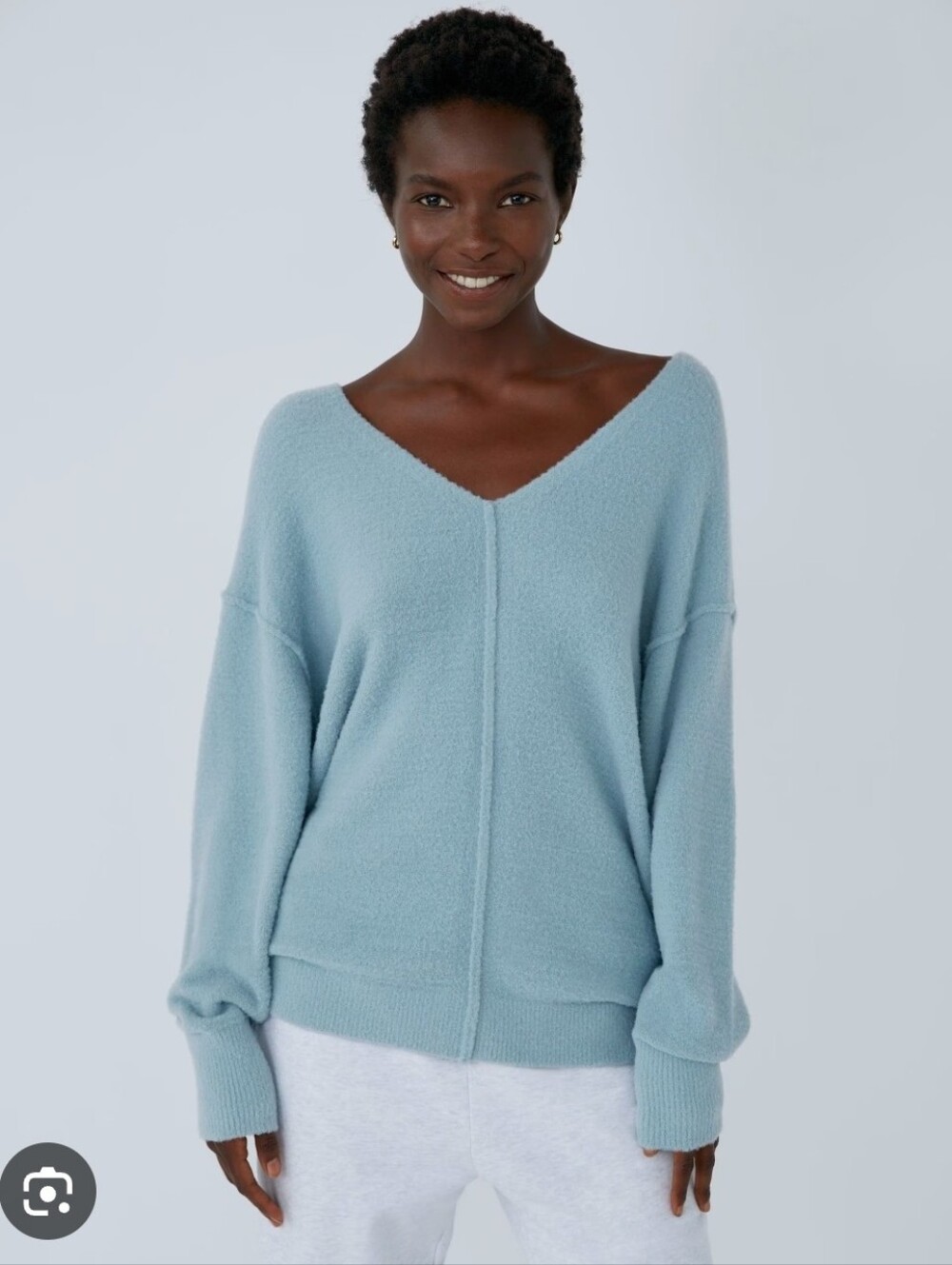 *Wilfred Free Hush V-Neck Pullover Sweater in Dark Forest Evergreen Small